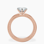 18kt Rose Gold Ivory Vintage Solitaire Lab Diamond Ring side right image one
