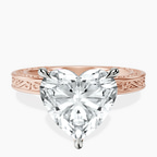 14kt Rose Gold Ivory Vintage Solitaire Lab Diamond Ring front image