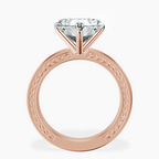 14kt Rose Gold Ivory Vintage Solitaire Lab Diamond Ring side right image one