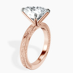 18kt Rose Gold Ivory Vintage Solitaire Lab Diamond Ring standing product image one