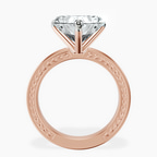 18kt Rose Gold Ivory Vintage Solitaire Lab Diamond Ring side right image one