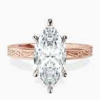 18kt Rose Gold Ivory Vintage Solitaire Lab Diamond Ring front image