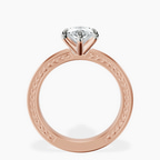 18kt Rose Gold Ivory Vintage Solitaire Lab Diamond Ring side right image one