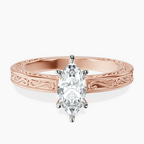 18kt Rose Gold Ivory Vintage Solitaire Lab Diamond Ring front image