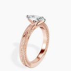 18kt Rose Gold Ivory Vintage Solitaire Lab Diamond Ring standing product image one
