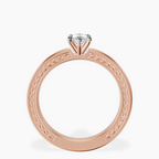 18kt Rose Gold Ivory Vintage Solitaire Lab Diamond Ring side right image one