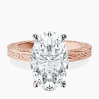 18kt Rose Gold Ivory Vintage Solitaire Lab Diamond Ring front image