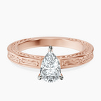 18kt Rose Gold Ivory Vintage Solitaire Lab Diamond Ring front image