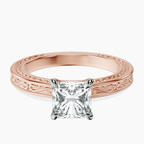 18kt Rose Gold Ivory Vintage Solitaire Lab Diamond Ring front image