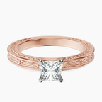 14kt Rose Gold Ivory Vintage Solitaire Lab Diamond Ring front image