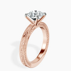 14ct Rose Gold Ivory Vintage Solitaire Lab Diamond Ring standing product image one