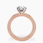 14ct Rose Gold Ivory Vintage Solitaire Lab Diamond Ring side right image one