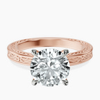 18kt Rose Gold Ivory Vintage Solitaire Lab Diamond Ring front image