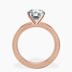 18kt Rose Gold Ivory Vintage Solitaire Lab Diamond Ring side right image one