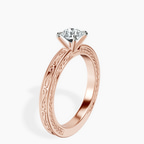 14kt Rose Gold Ivory Vintage Solitaire Lab Diamond Ring standing product image one
