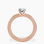 14kt Rose Gold Ivory Vintage Solitaire Lab Diamond Ring side right image one