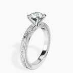 Platinum Ivory Vintage Solitaire Lab Diamond Ring standing product image one