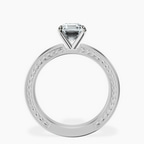Platinum Ivory Vintage Solitaire Lab Diamond Ring side right image one
