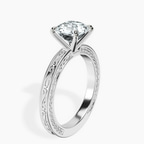 Platinum Ivory Vintage Solitaire Lab Diamond Ring standing product image one