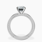 Platinum Ivory Vintage Solitaire Lab Diamond Ring side right image one