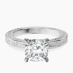 Platinum Ivory Vintage Solitaire Lab Diamond Ring front image