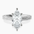 Platinum Ivory Vintage Solitaire Lab Diamond Ring front image