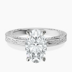 Platinum Ivory Vintage Solitaire Lab Diamond Ring front image