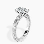Platinum Ivory Vintage Solitaire Lab Diamond Ring standing product image one