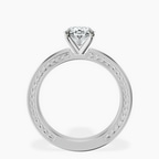 Platinum Ivory Vintage Solitaire Lab Diamond Ring side right image one
