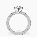 Platinum Ivory Vintage Solitaire Lab Diamond Ring side right image one