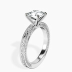 Platinum Ivory Vintage Solitaire Lab Diamond Ring standing product image one