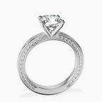 Platinum Ivory Vintage Solitaire Lab Diamond Ring side right image one