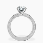 9ct White Gold Ivory Vintage Solitaire Lab Diamond Ring side right image one