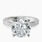 Platinum Ivory Vintage Solitaire Lab Diamond Ring front image