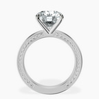 Platinum Ivory Vintage Solitaire Lab Diamond Ring side right image one