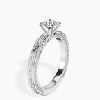 10kt White Gold Ivory Vintage Solitaire Lab Diamond Ring standing product image one