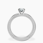 10kt White Gold Ivory Vintage Solitaire Lab Diamond Ring side right image one