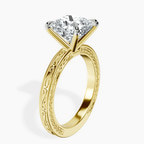 14kt Yellow Gold Ivory Vintage Solitaire Lab Diamond Ring standing product image one