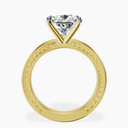 14kt Yellow Gold Ivory Vintage Solitaire Lab Diamond Ring side right image one