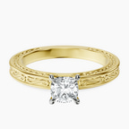 18kt Yellow Gold Ivory Vintage Solitaire Lab Diamond Ring front image