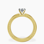 18kt Yellow Gold Ivory Vintage Solitaire Lab Diamond Ring side right image one