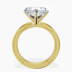 18kt Yellow Gold Ivory Vintage Solitaire Lab Diamond Ring side right image one