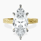 14kt Yellow Gold Ivory Vintage Solitaire Lab Diamond Ring front image
