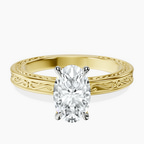 14kt Yellow Gold Ivory Vintage Solitaire Lab Diamond Ring front image