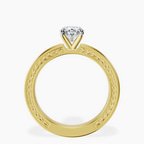 14kt Yellow Gold Ivory Vintage Solitaire Lab Diamond Ring side right image one
