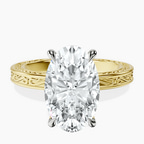 14kt Yellow Gold Ivory Vintage Solitaire Lab Diamond Ring front image