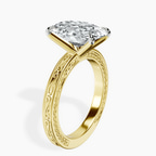 14kt Yellow Gold Ivory Vintage Solitaire Lab Diamond Ring standing product image one