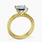 14kt Yellow Gold Ivory Vintage Solitaire Lab Diamond Ring side right image one
