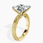 14kt Yellow Gold Ivory Vintage Solitaire Lab Diamond Ring standing product image one