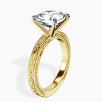 18kt Yellow Gold Ivory Vintage Solitaire Lab Diamond Ring standing product image one